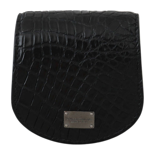 Dolce & Gabbana Black Exotic Skin Pocket Condom Case Holder Condom Case