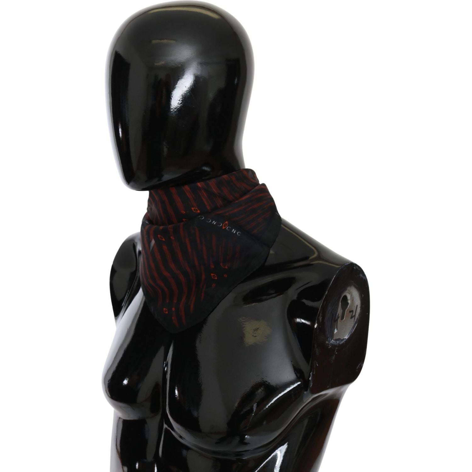 Costume National Black Orange 100% Silk Branded Scarf