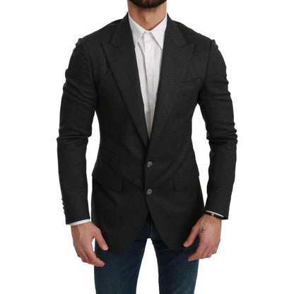Dolce & Gabbana Gray NAPOLI Slim Fit Jacket Wool Blazer