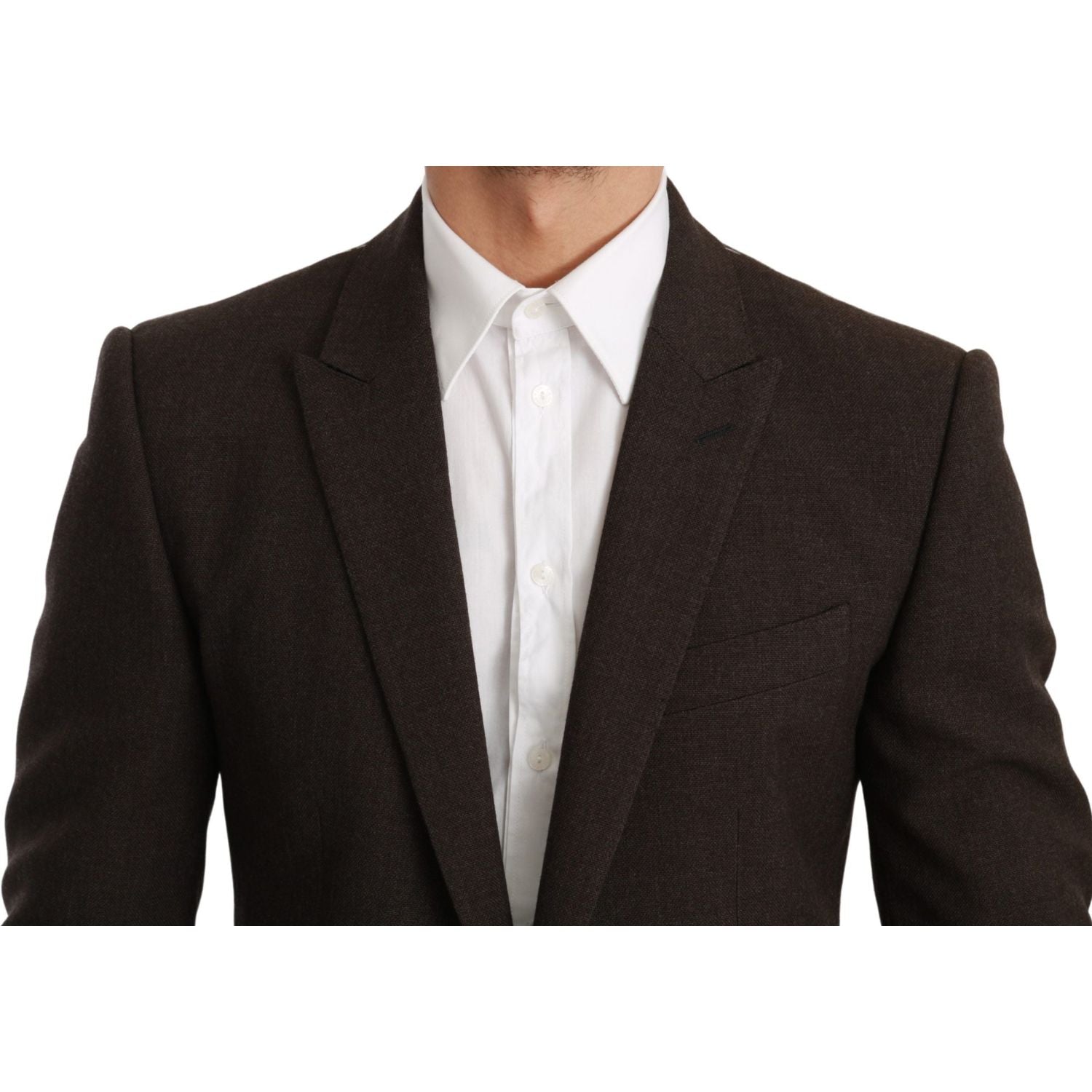 Dolce & Gabbana Brown Slim Fit Coat Jacket MARTINI Blazer