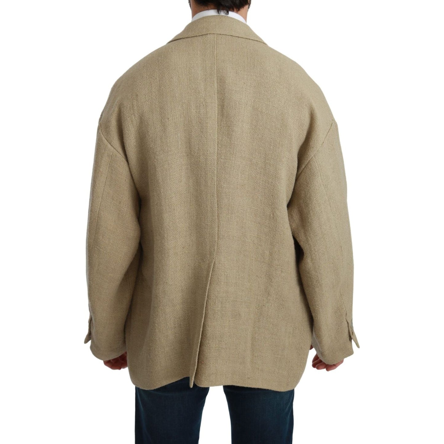 Dolce & Gabbana Beige Jacket Coat 100% Jute Blazer Coat
