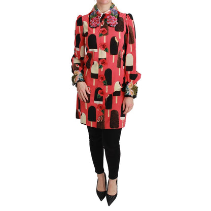 Dolce & Gabbana Pink Ice Cream Roses Sequined Dress