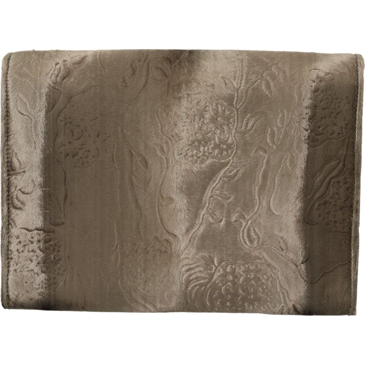 Dolce & Gabbana Beige Velvet Floral Leather Men Document Briefcase Clutch