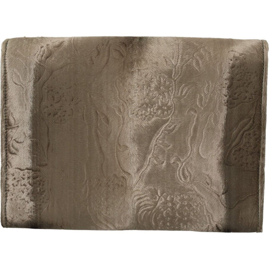 Dolce & Gabbana Beige Velvet Floral Leather Men Document Briefcase Clutch