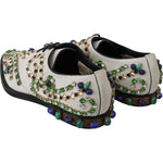 Dolce & Gabbana White Suede Crystal Dress Broque Shoes LA7203-41