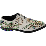 Dolce & Gabbana White Suede Crystal Dress Broque Shoes LA7203-41