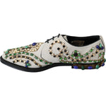 Dolce & Gabbana White Suede Crystal Dress Broque Shoes LA7203-41