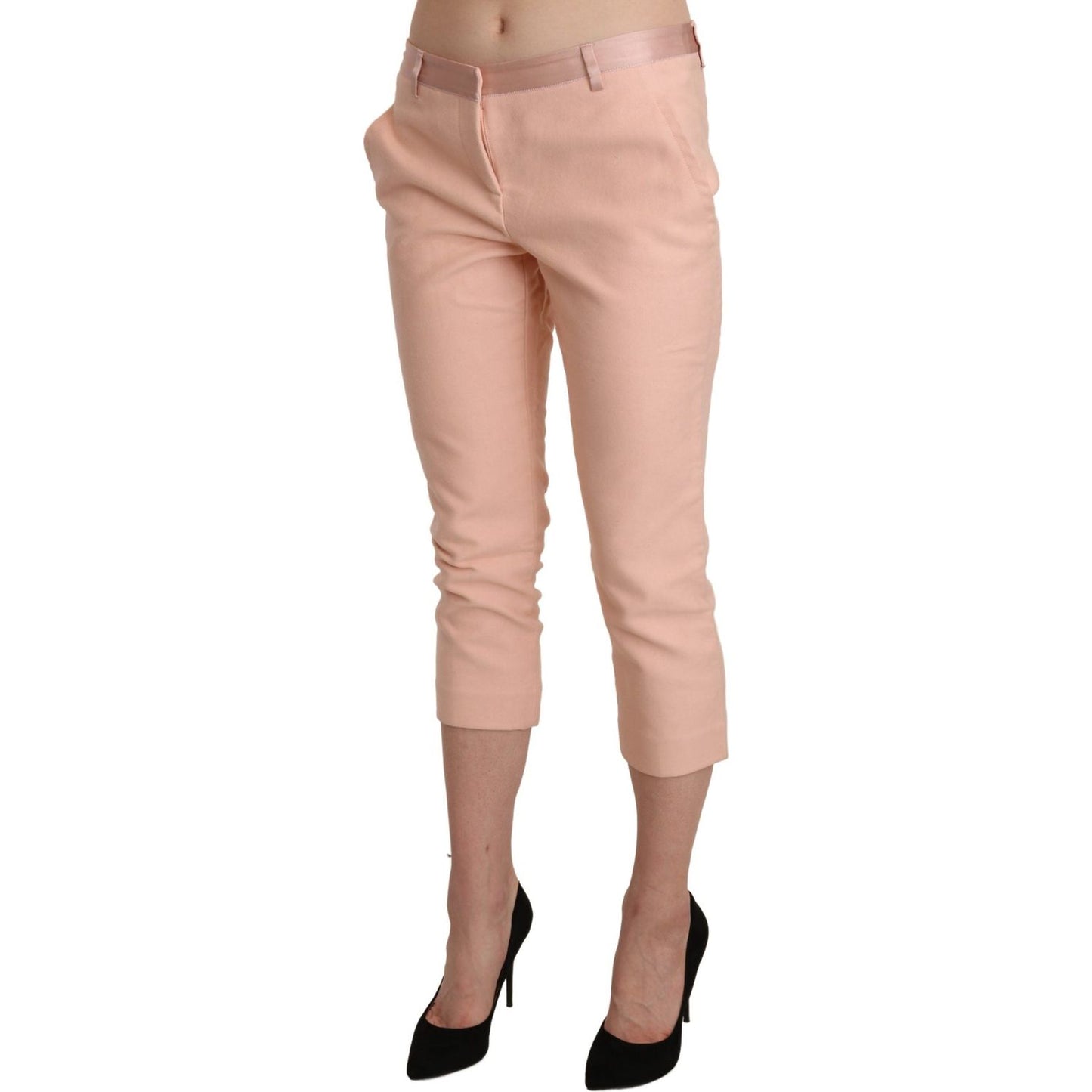 Ermanno Scervino Pink Low Waist Skinny Cropped Capri Pants PAN71145-42