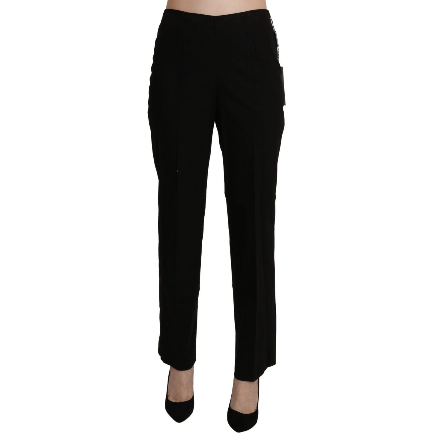 BENCIVENGA Black High Waist Straight Dress Trouser Pant Jeans & Pants