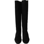 Dolce & Gabbana Elegant Black Suede Knee High Boots Dolce & Gabbana Black
