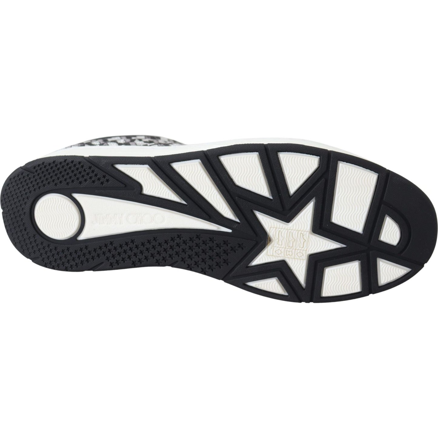 Jimmy Choo Glittering Slip-On Sneakers - Silver and Black 192954927004