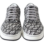 Jimmy Choo Glittering Slip-On Sneakers - Silver and Black 192954927004