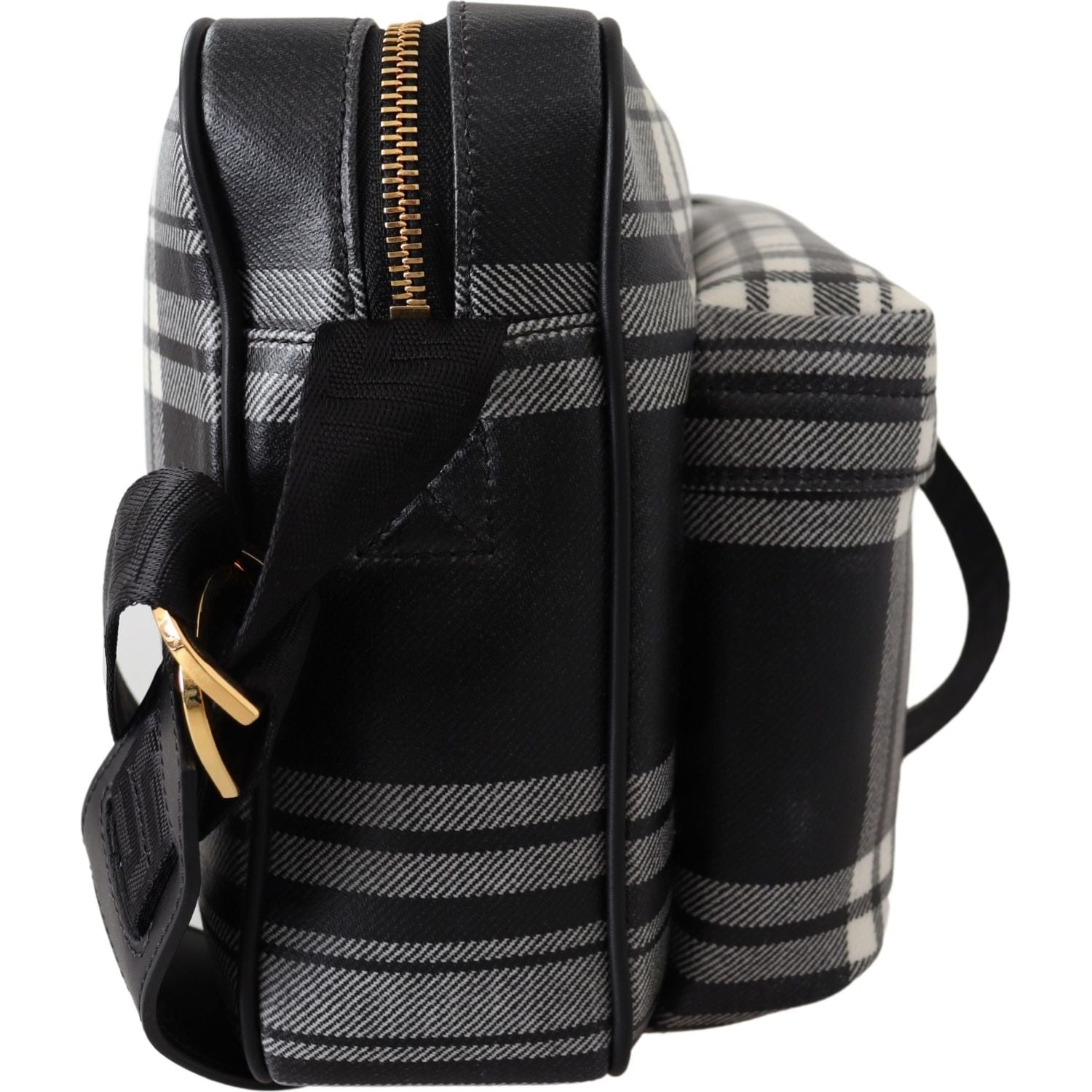 Versace Elegant Grey Leather Crossbody Bag