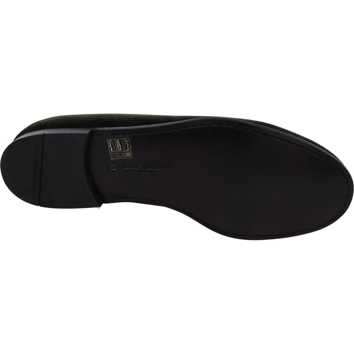 Dolce & Gabbana Green Velvet Slip On Mens Loafers Shoes