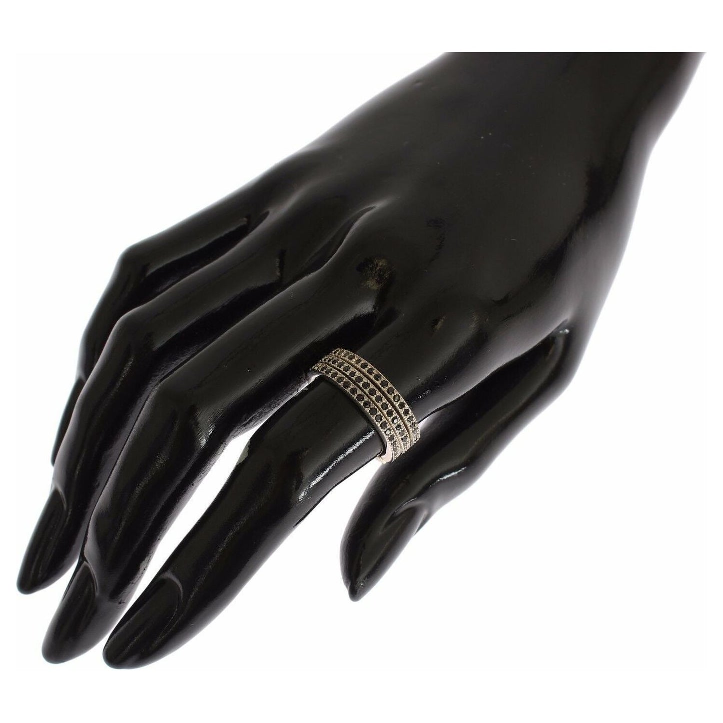 Nialaya Black CZ 925 Sterling Silver Womens Ring Ring