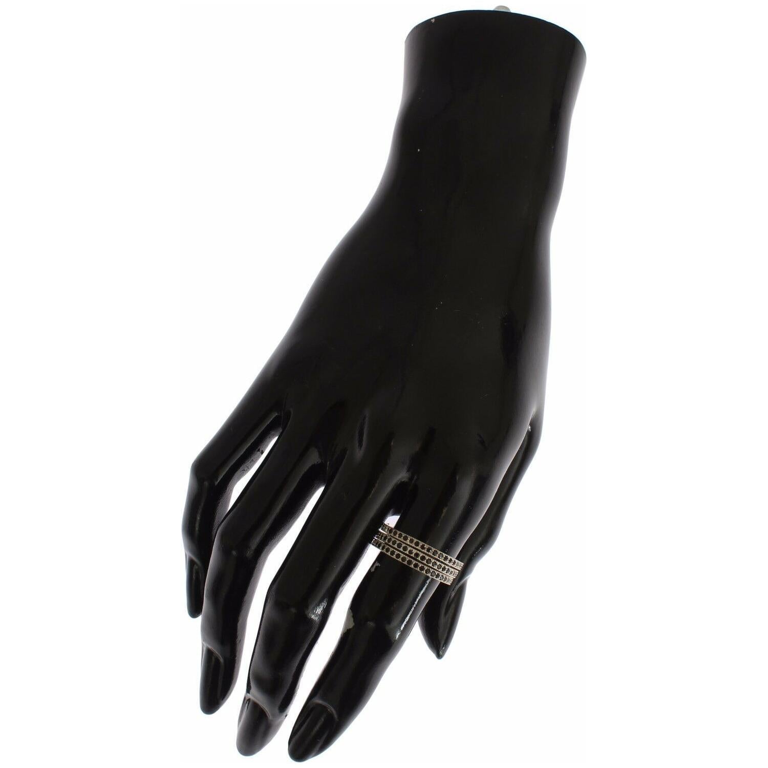 Nialaya Black CZ 925 Sterling Silver Womens Ring