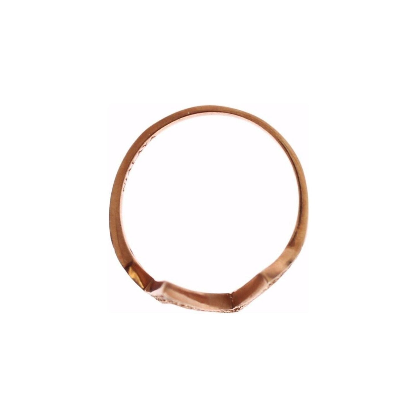 Nialaya Pink Gold 925 Silver Womens Clear Ring SIG19104-US4