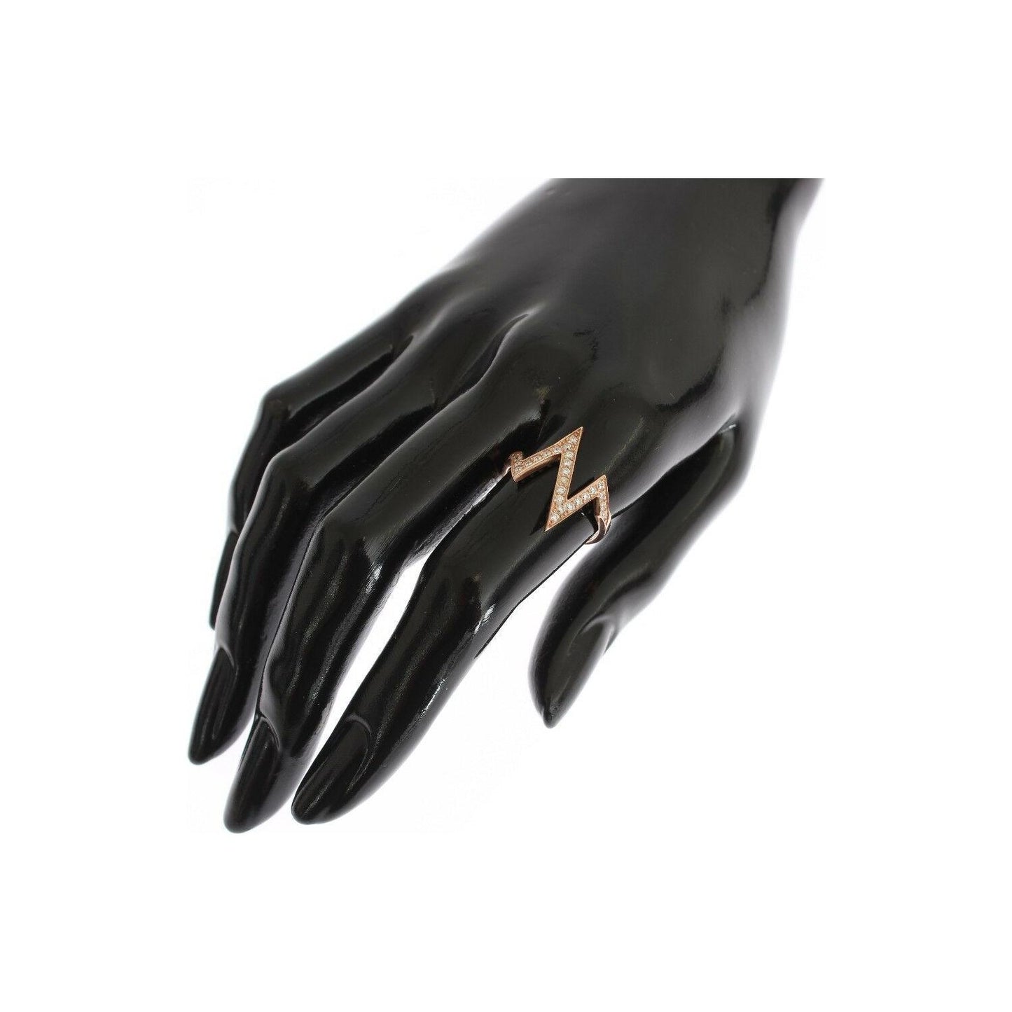 Nialaya Pink Gold 925 Silver Womens Clear Ring SIG19104-US4