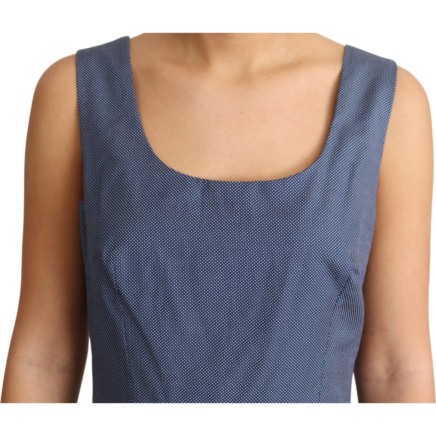 Dolce & Gabbana Blue Polka Cotton A-Line Stretch Dress