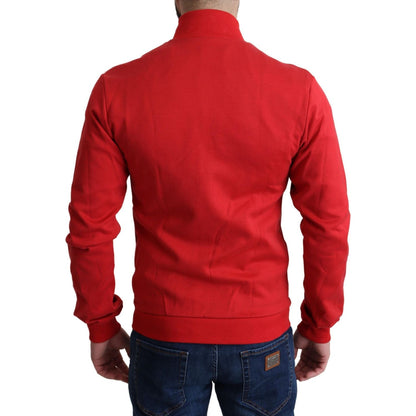 Dolce & Gabbana Red DG Motor Club Zippered Cardigan Sweater