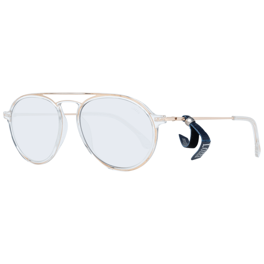 Lozza Gold Unisex Aviator Sunglasses with Gold Metal-Plastic Frame and Transparent Lenses, Full-Rim Design, 100% UVA & UVB Protection