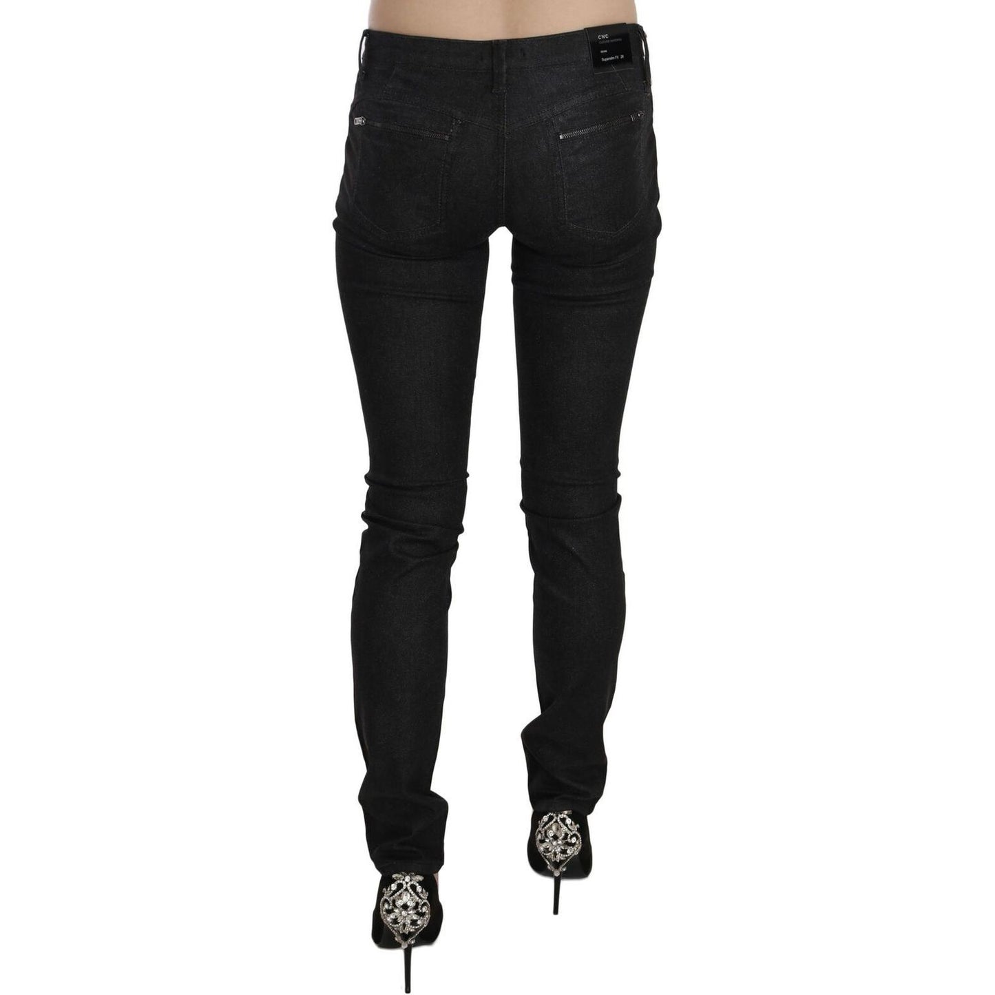 Costume National Black Low Waist Skinny Casual Denim Jeans