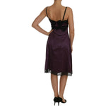 Dolce & Gabbana Elegant Purple Silk Lace Chemise Dress Dolce & Gabbana Rosy Brown