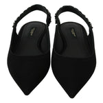 Dolce & Gabbana Black Flats Slingback Charmeuse Shoes