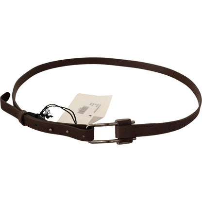 Costume National Brown WX Silver Metal Buckle Belt WOMAN BELTS