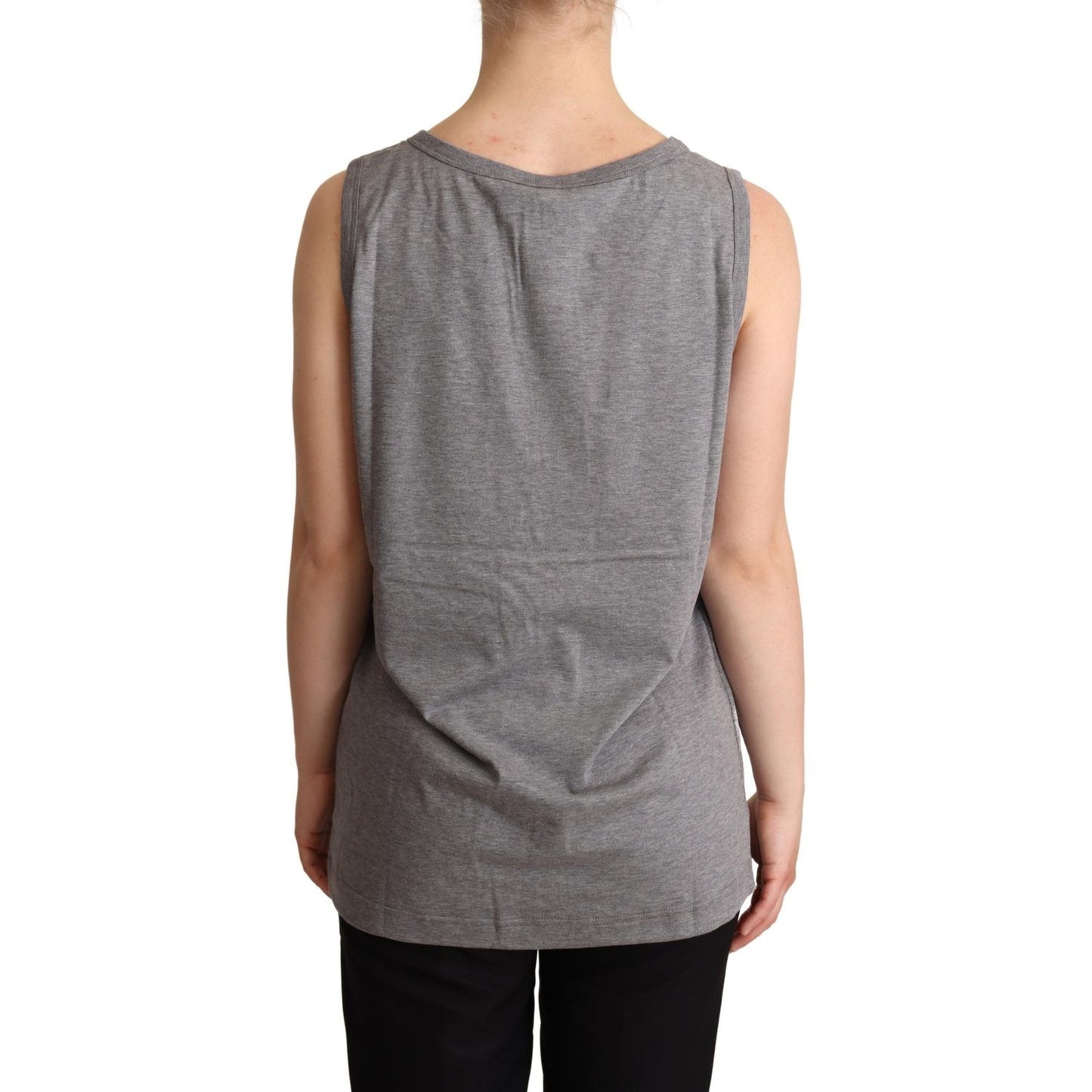 Dolce & Gabbana Gray Sleeveless Round Neck Tank Top T-shirt