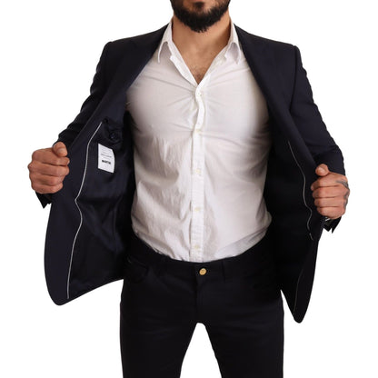 Dolce & Gabbana Navy Blue Wool Slim Fit MARTINI Blazer