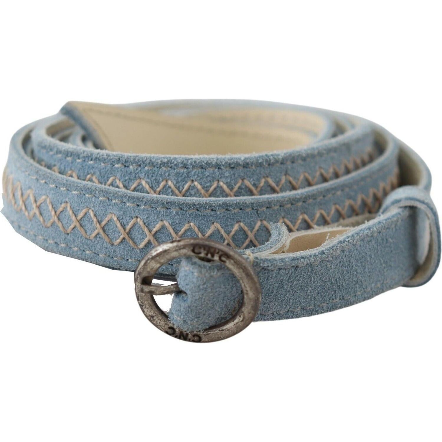 Costume National Blue Skinny Leather Fashion Waist Belt
