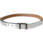 Costume National Elegant Silver Leather Fashion Belt Costume National Gray