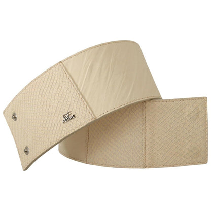 GF Ferre White Waxed Cotton Wide Fashion Belt