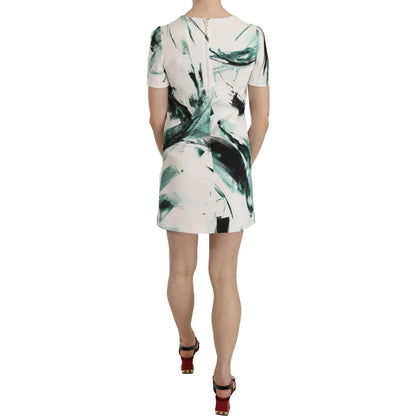 Dolce & Gabbana White Black Blue Shift Short Mini Dress WOMAN DRESSES