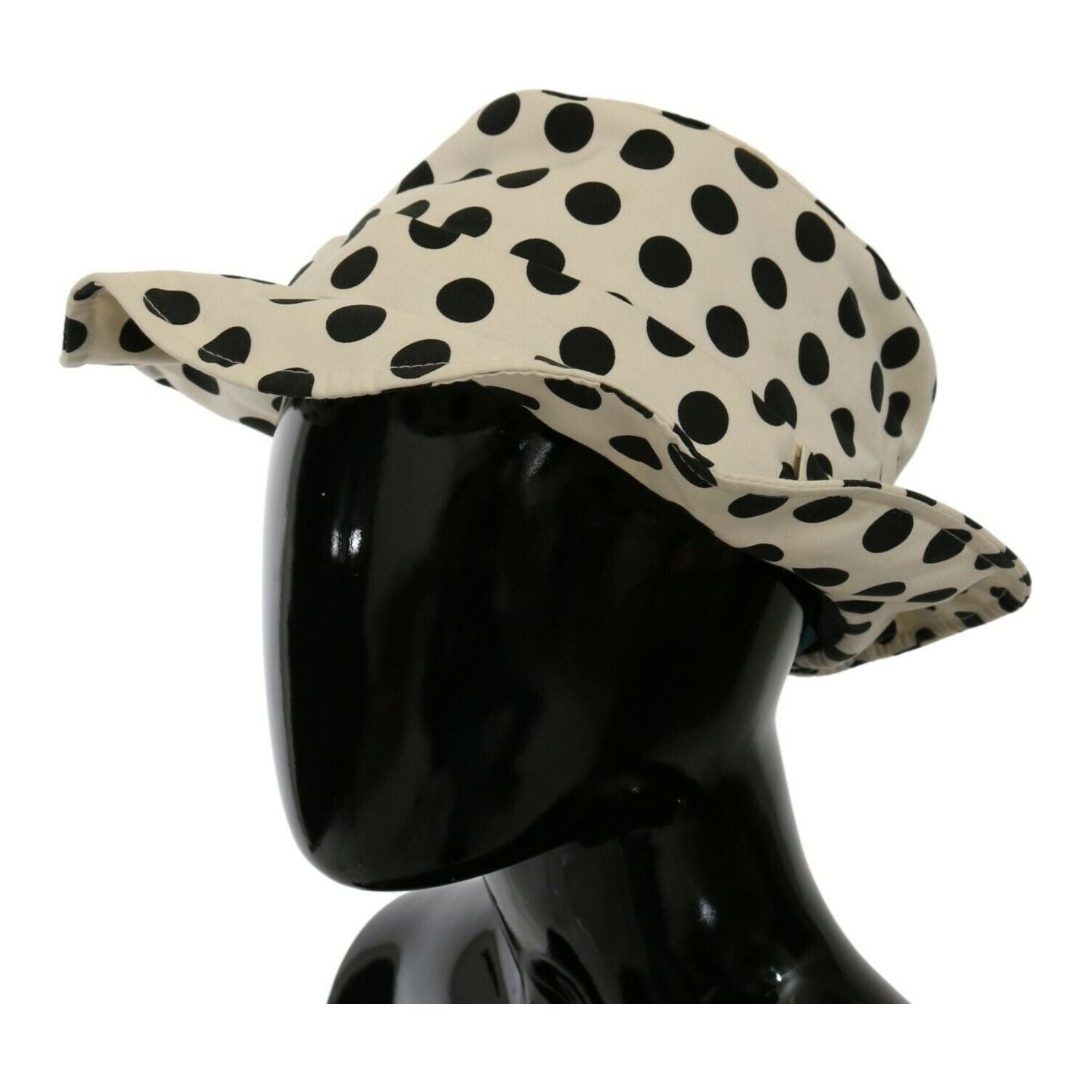 Dolce & Gabbana White 100% Cotton Polka Dot Design Trilby Hat