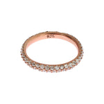 Nialaya Pink Gold 925 Silver Clear CZ Ring Nr. 32- 57