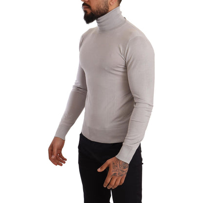 Dolce & Gabbana Gray Cashmere Turtleneck Pullover Sweater