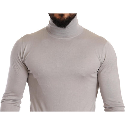 Dolce & Gabbana Gray Cashmere Turtleneck Pullover Sweater