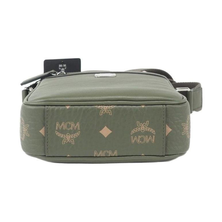 MCM Klassik Mini Sea Turtle Visetos Mixed Leather Multifunction Crossbody Bag Green