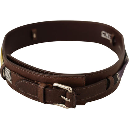 Costume National Brown Leather Silver Buckle Belt WOMAN BELTS