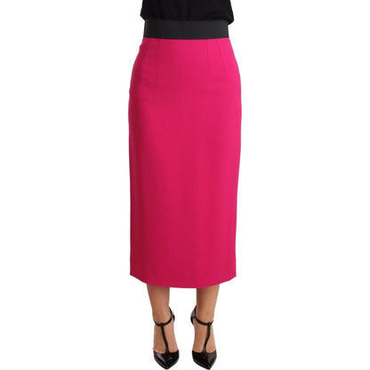Dolce & Gabbana Pink High Waist Stretch Pencil Straight Skirt Skirt