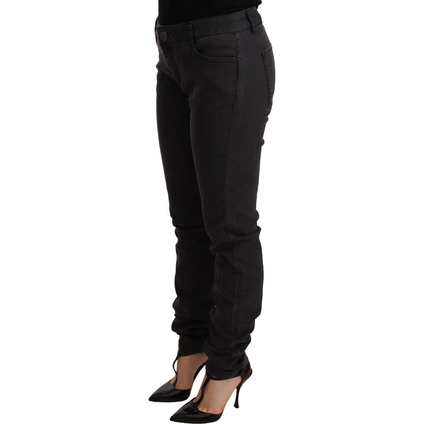 PINKO Black Cotton Stretch Skinny Mid Waist Women Denim Jeans PAN71207-29