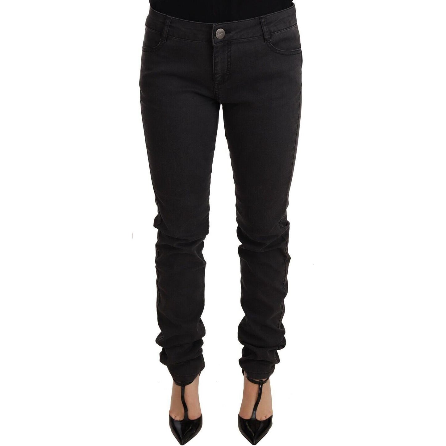 PINKO Black Cotton Stretch Skinny Mid Waist Women Denim Jeans PAN71207-29