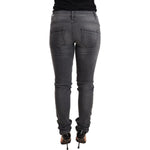Acht Gray Washed Cotton Slim Fit Low Waist Women Denim Trouser Jeans PAN71796-26