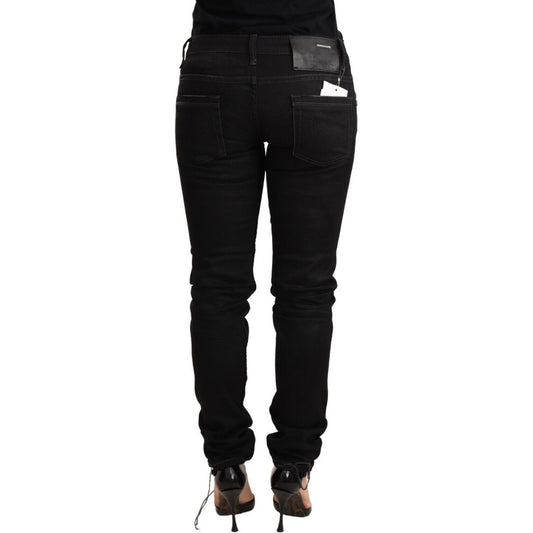 Acht Black Washed Cotton Slim Fit Denim Low Waist Trouser Jeans PAN71810-26