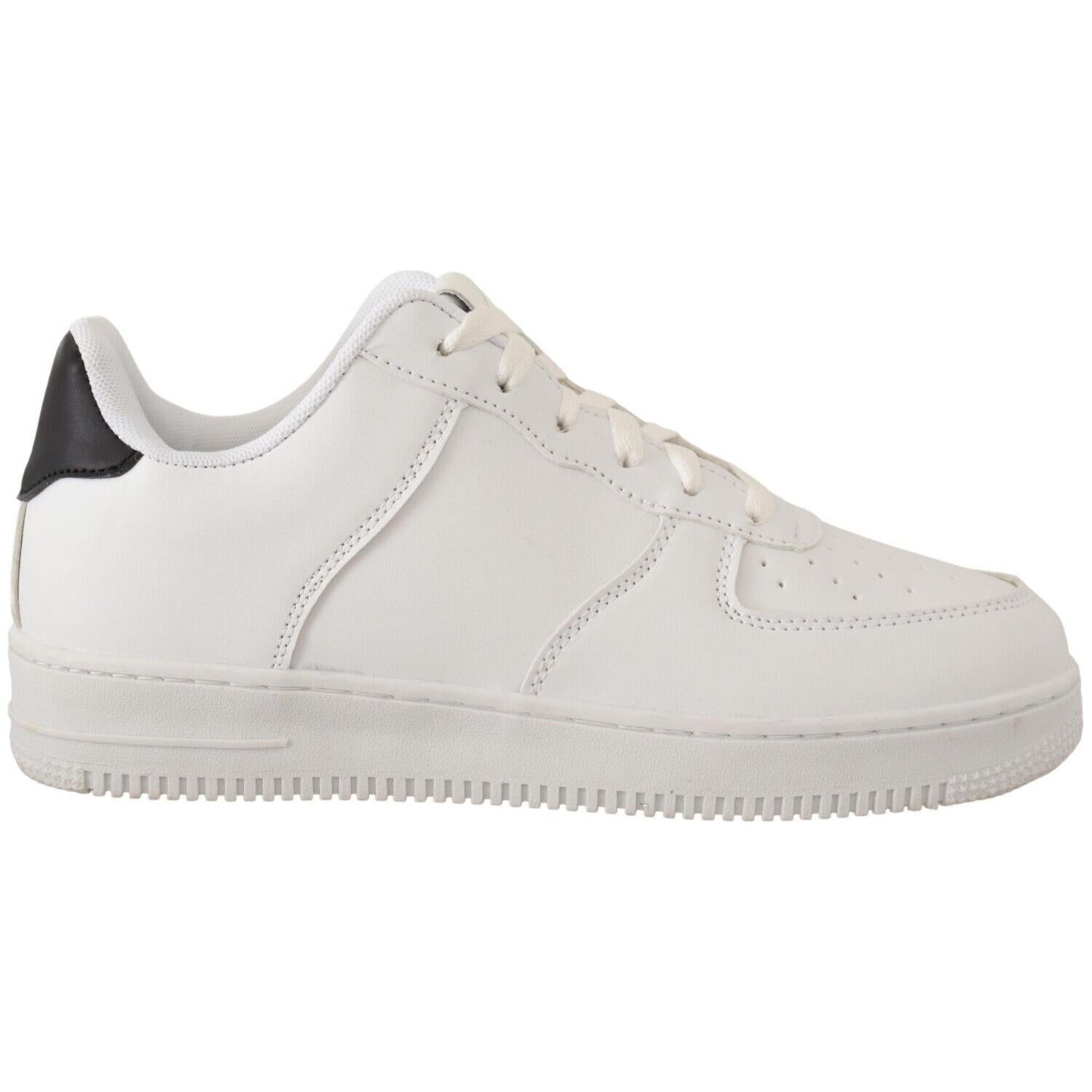 SIGNS White Leather Perforated Lace Up Sneakers Casual Men Shoes