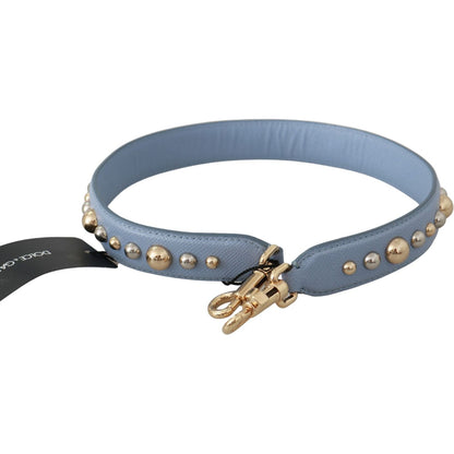 Dolce & Gabbana Blue Leather Handbag Accessory Shoulder Strap