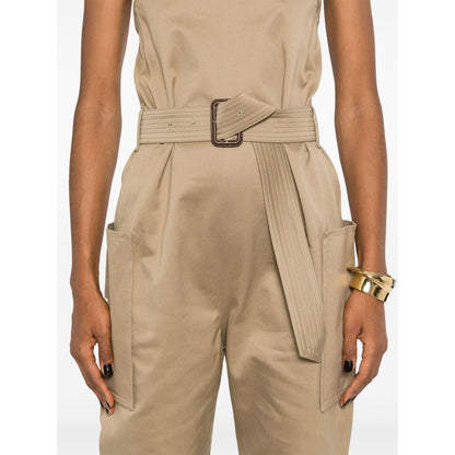 Saint Laurent strapless belted cotton jumpsuit