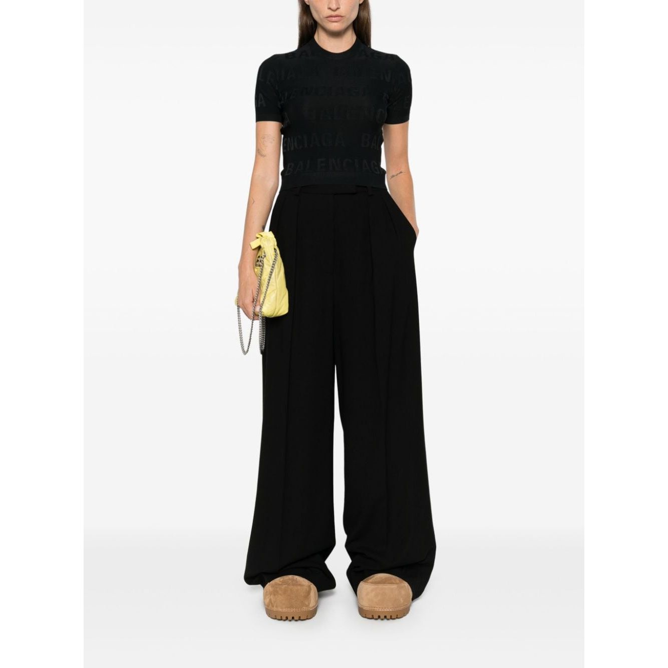 Balenciaga jacquard logo crop top